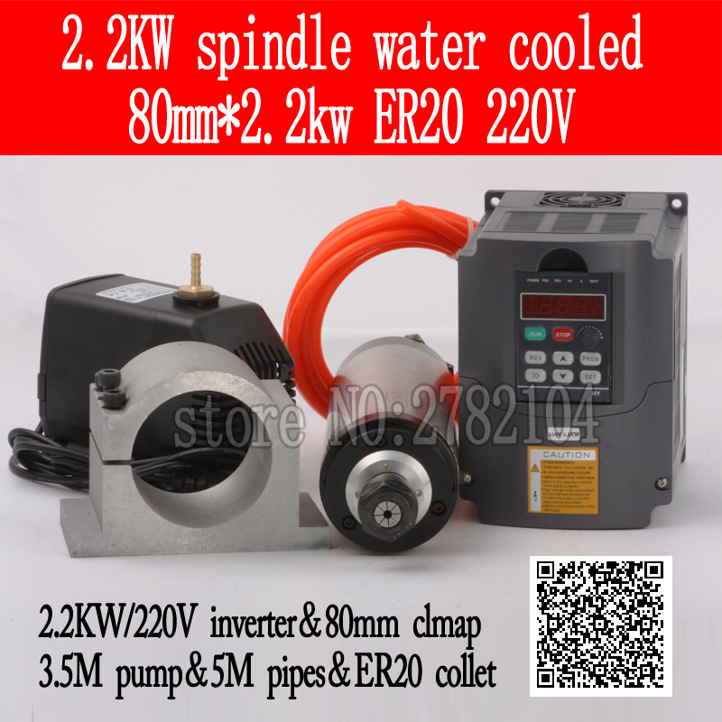 Wassergekühlter Spindelsatz 2, – 2.2Kw Water Cooled Spindle Kit Vfd Bewertung und Preis