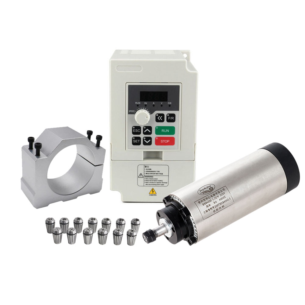 CNC-Spindelmotor-Kit 80 mm 1,5 – Air Cooled 1.5Kw Spindle Motor Inverter 110V Bewertung und Preis